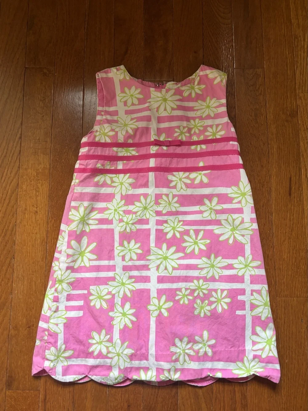 Lilly Pulitzer Pink Floral Shift Dress with Lime Accents